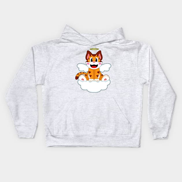 Tiger Angel Angel wings Kids Hoodie by Markus Schnabel